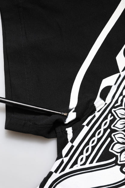 Dolce & Gabbana Black Bandana Print Cotton Crew Neck T-shirt