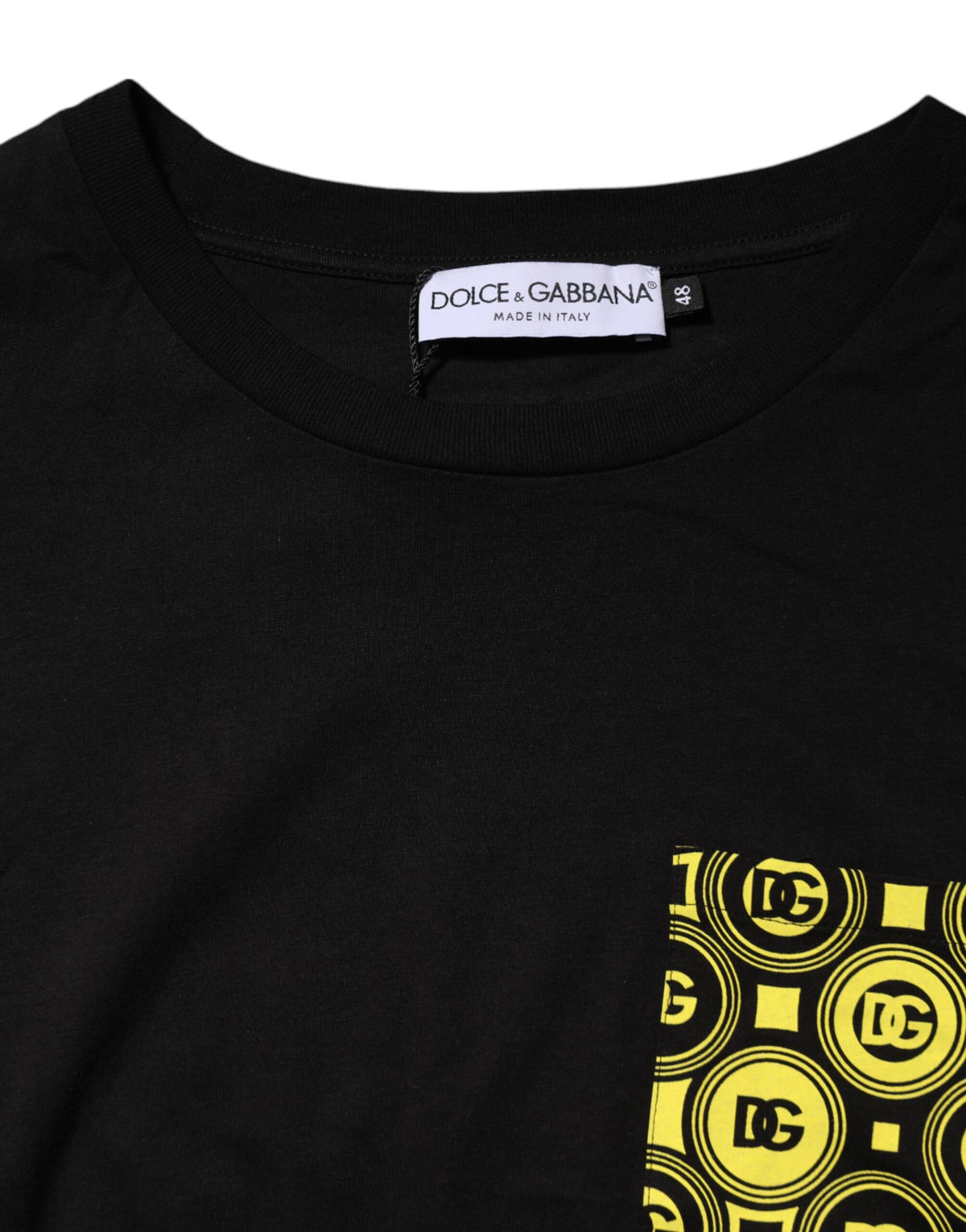 T-shirt en coton noir à col rond minimaliste de Dolce &amp; Gabbana