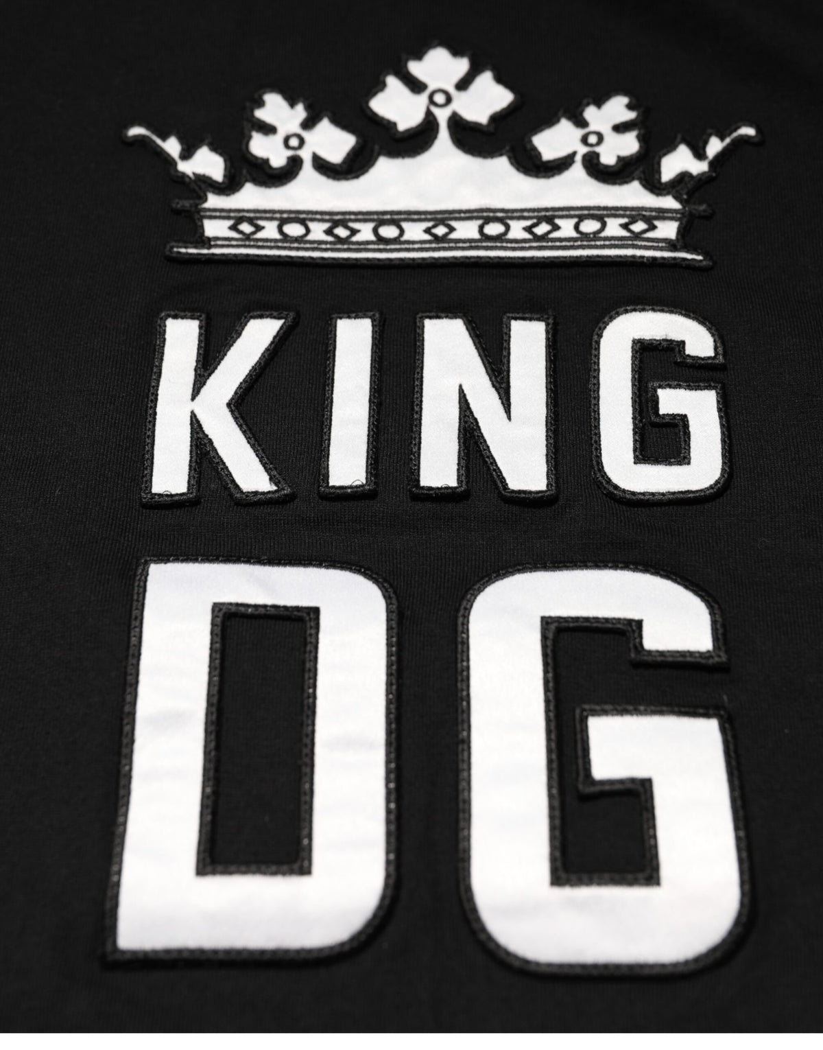 T-shirt en coton à col rond noir avec couronne DG King de Dolce &amp; Gabbana