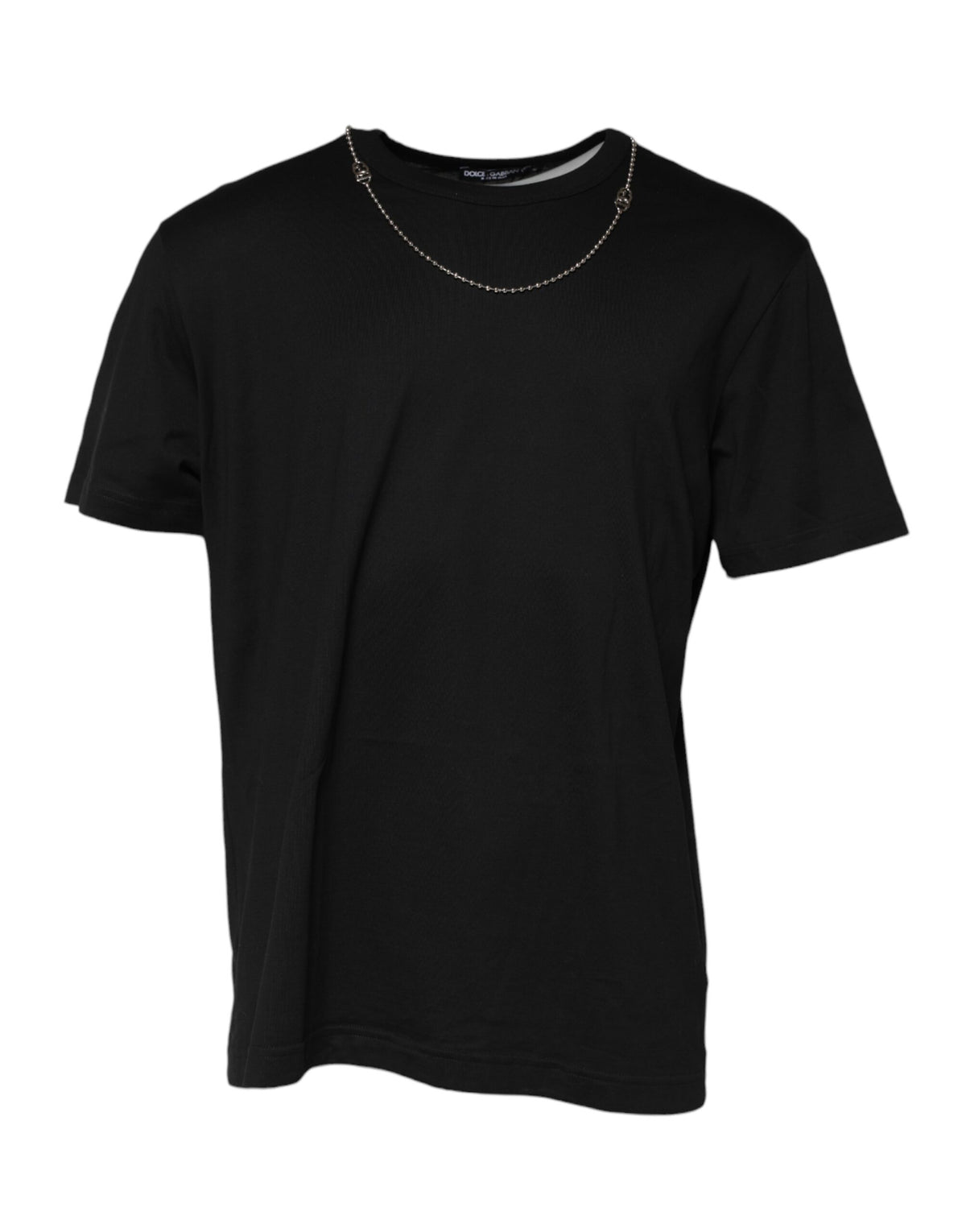 Collier à chaîne noir et t-shirt en coton à col rond de Dolce &amp; Gabbana