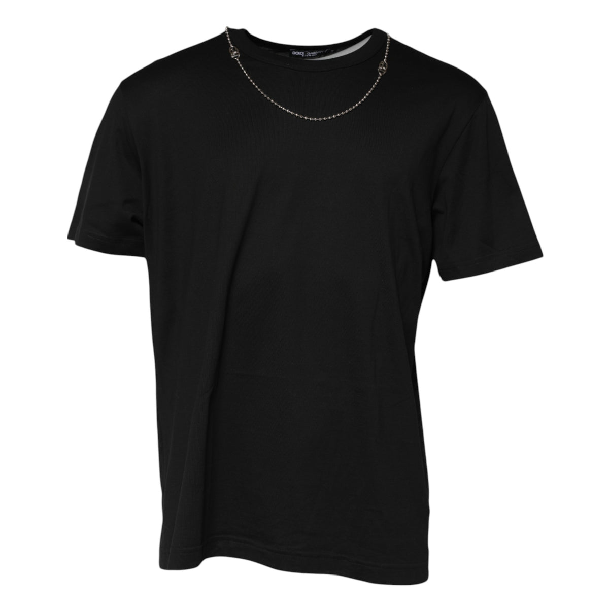 Collier à chaîne noir et t-shirt en coton à col rond de Dolce &amp; Gabbana