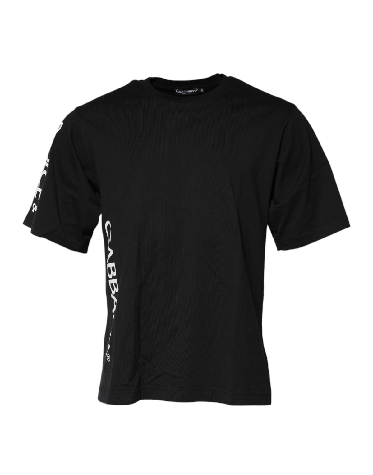 T-shirt Dolce &amp; Gabbana noir à logo imprimé en coton pour homme, col rond