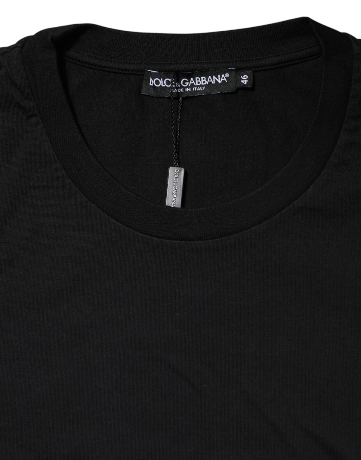 T-shirt Dolce &amp; Gabbana noir à logo imprimé en coton pour homme, col rond