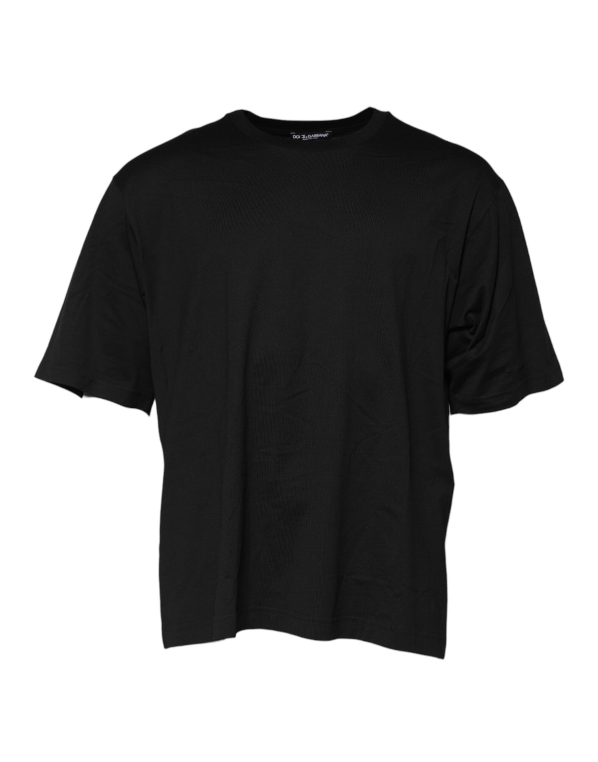 T-shirt noir en coton à manches courtes et col rond de Dolce &amp; Gabbana