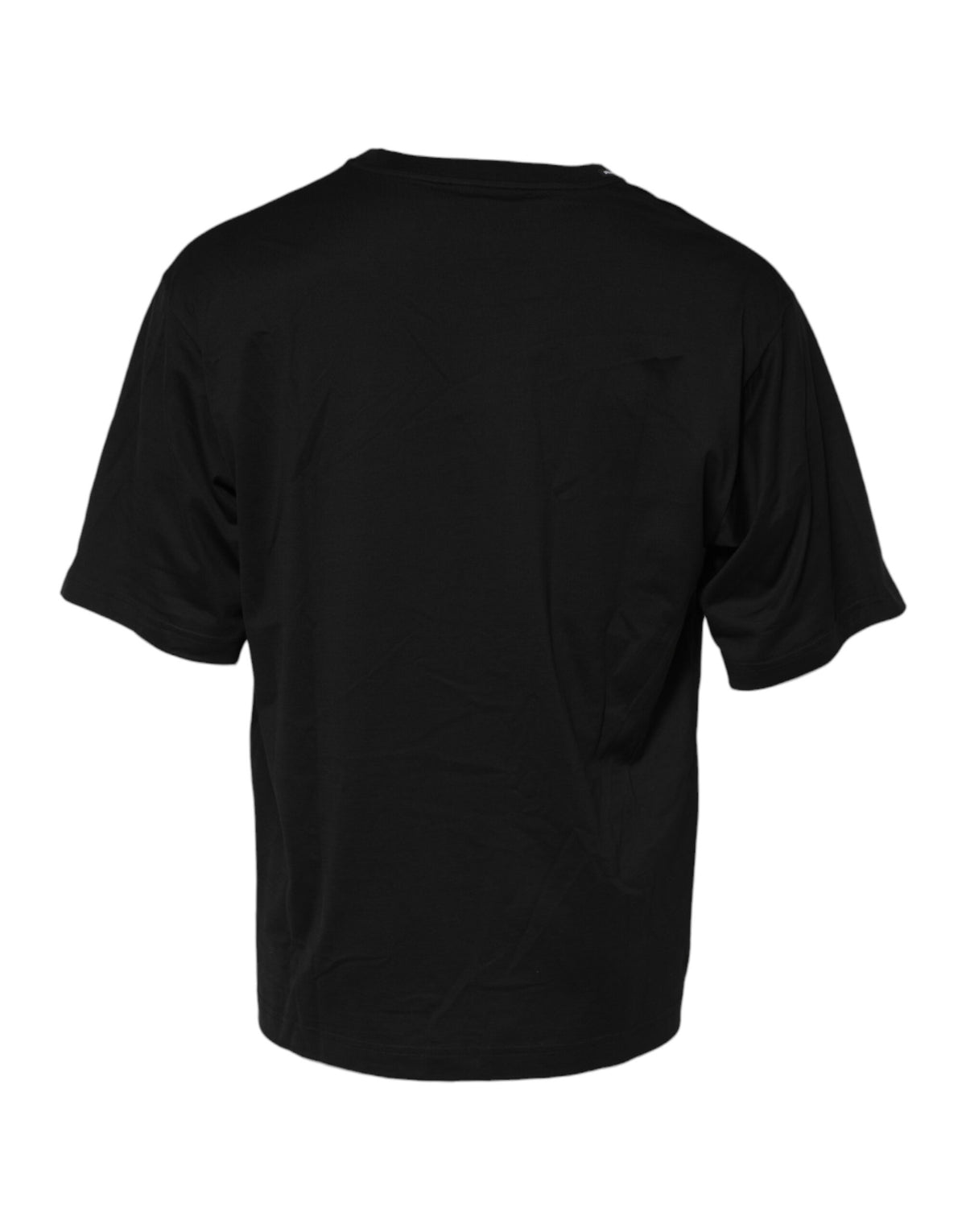 T-shirt noir en coton à manches courtes et col rond de Dolce &amp; Gabbana