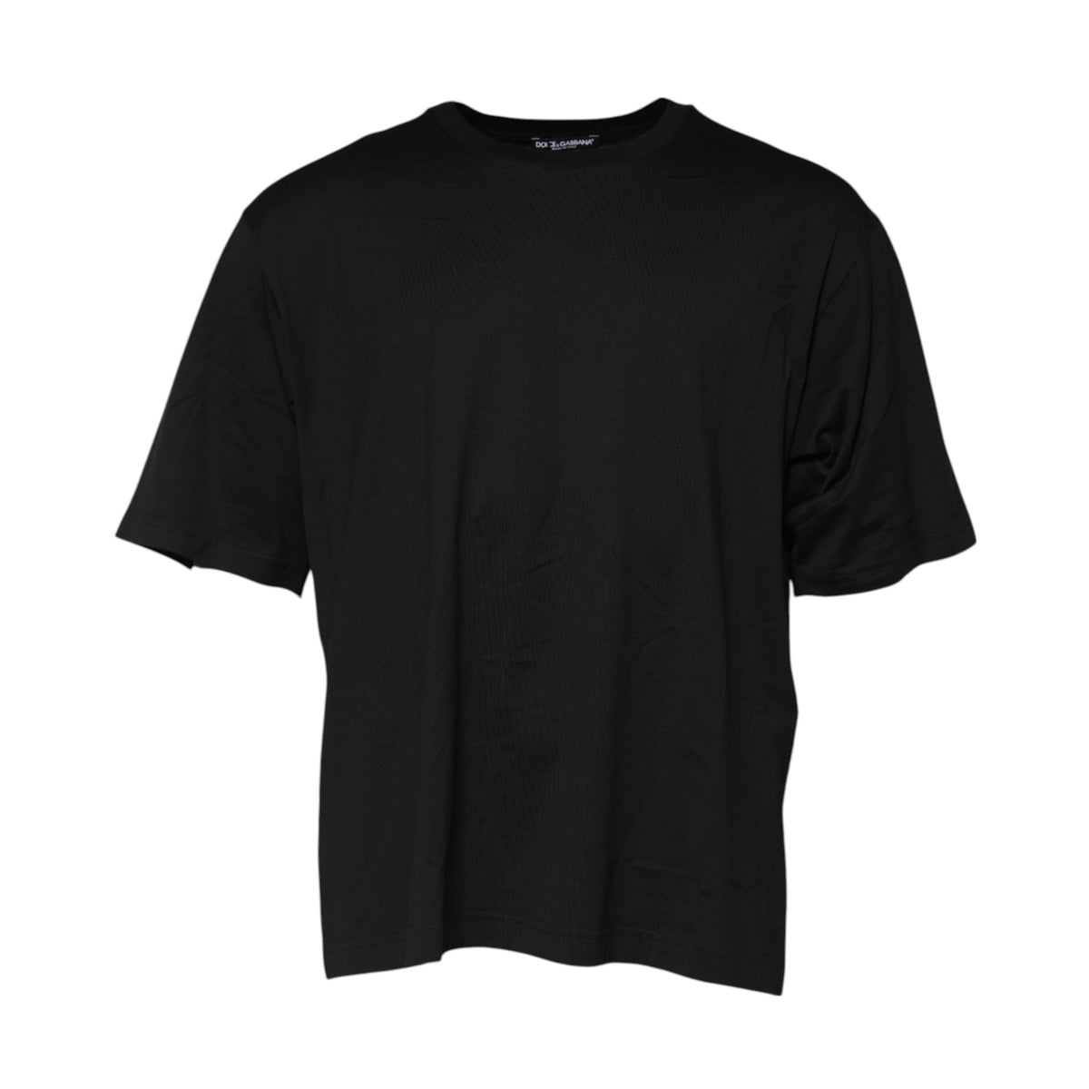 T-shirt noir en coton à manches courtes et col rond de Dolce &amp; Gabbana