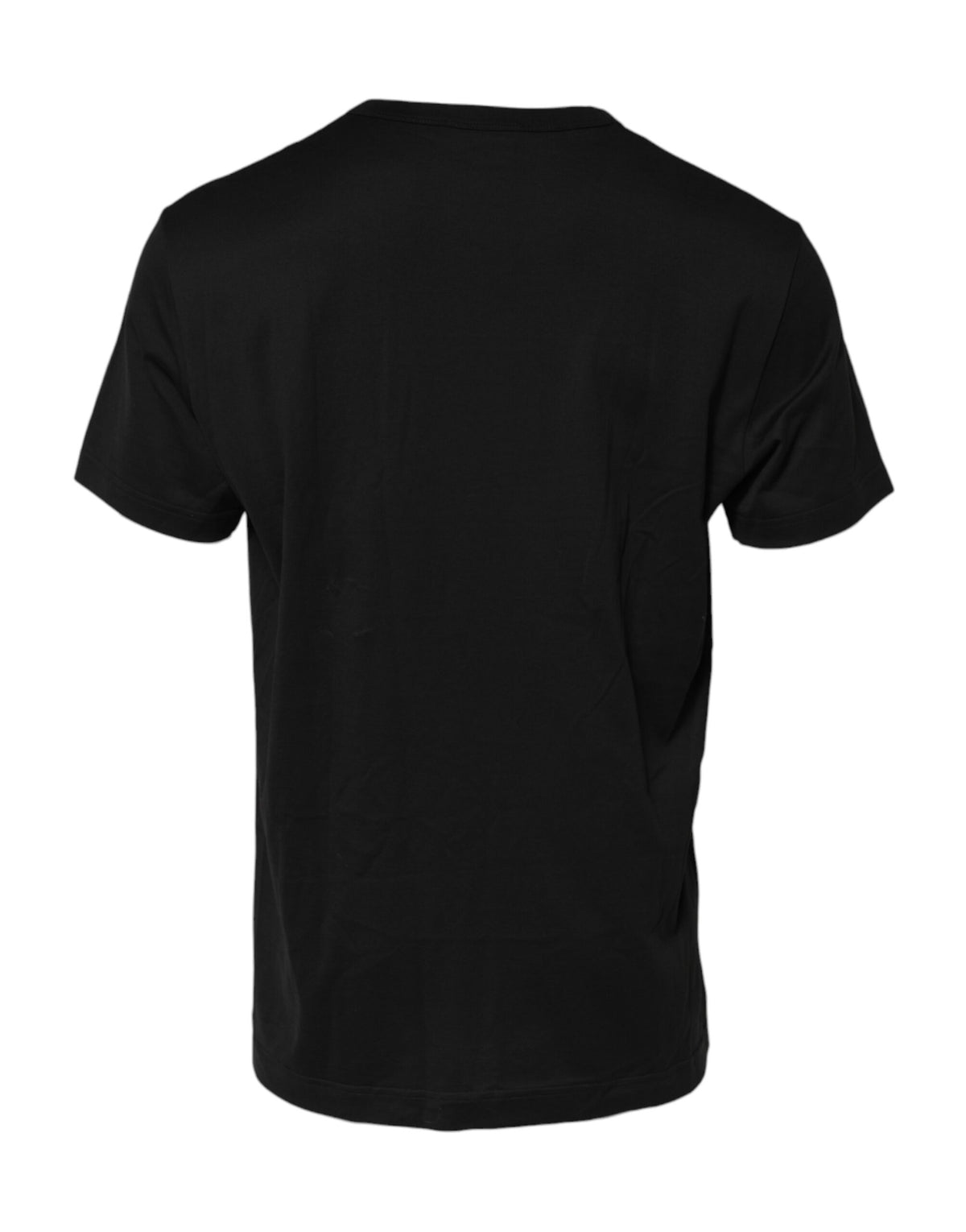 T-shirt en coton à col rond noir avec logo en relief de Dolce &amp; Gabbana