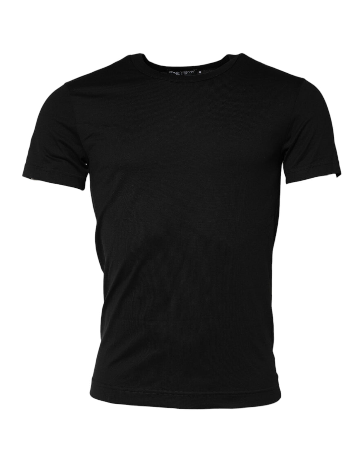 T-shirt à manches courtes en coton noir avec col rond de Dolce &amp; Gabbana