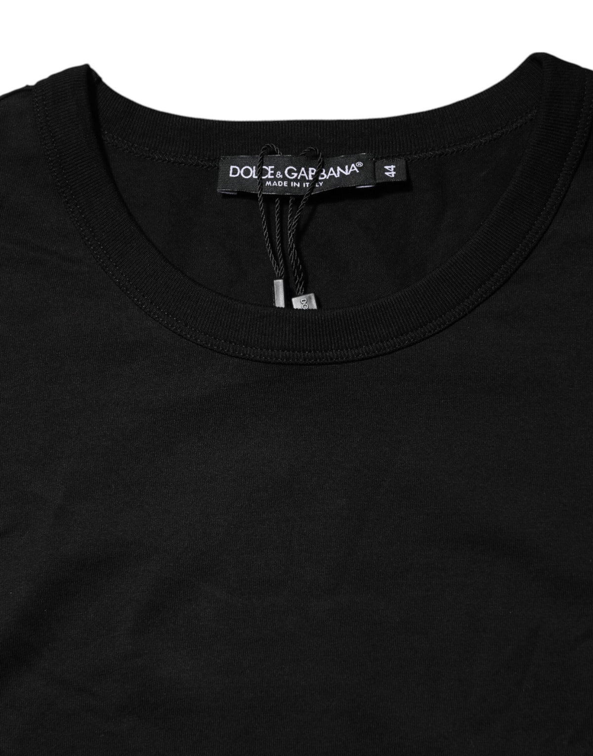T-shirt à manches courtes en coton noir avec col rond de Dolce &amp; Gabbana