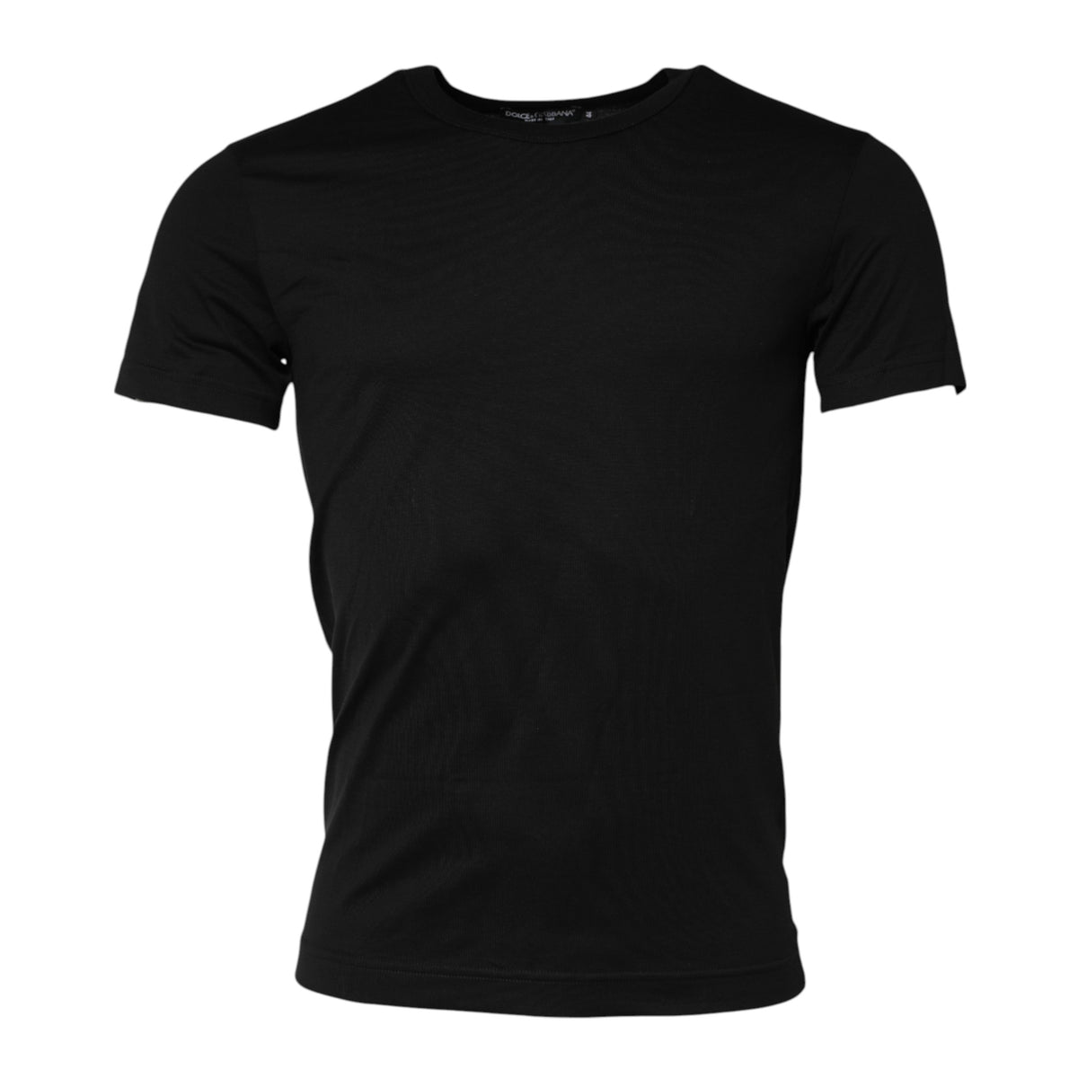 T-shirt à manches courtes en coton noir avec col rond de Dolce &amp; Gabbana