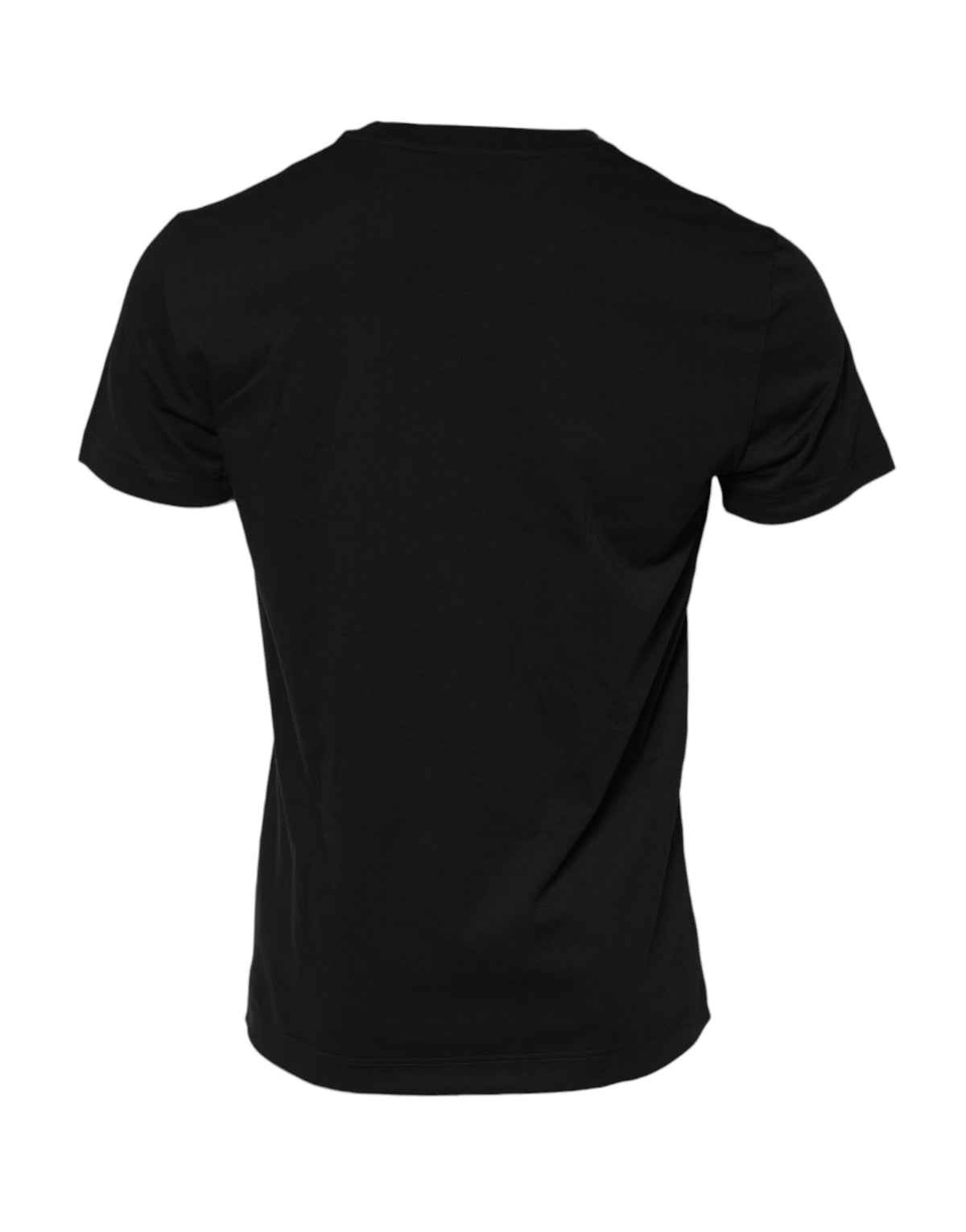 T-shirt en coton à col rond avec plaque logo noire de Dolce &amp; Gabbana