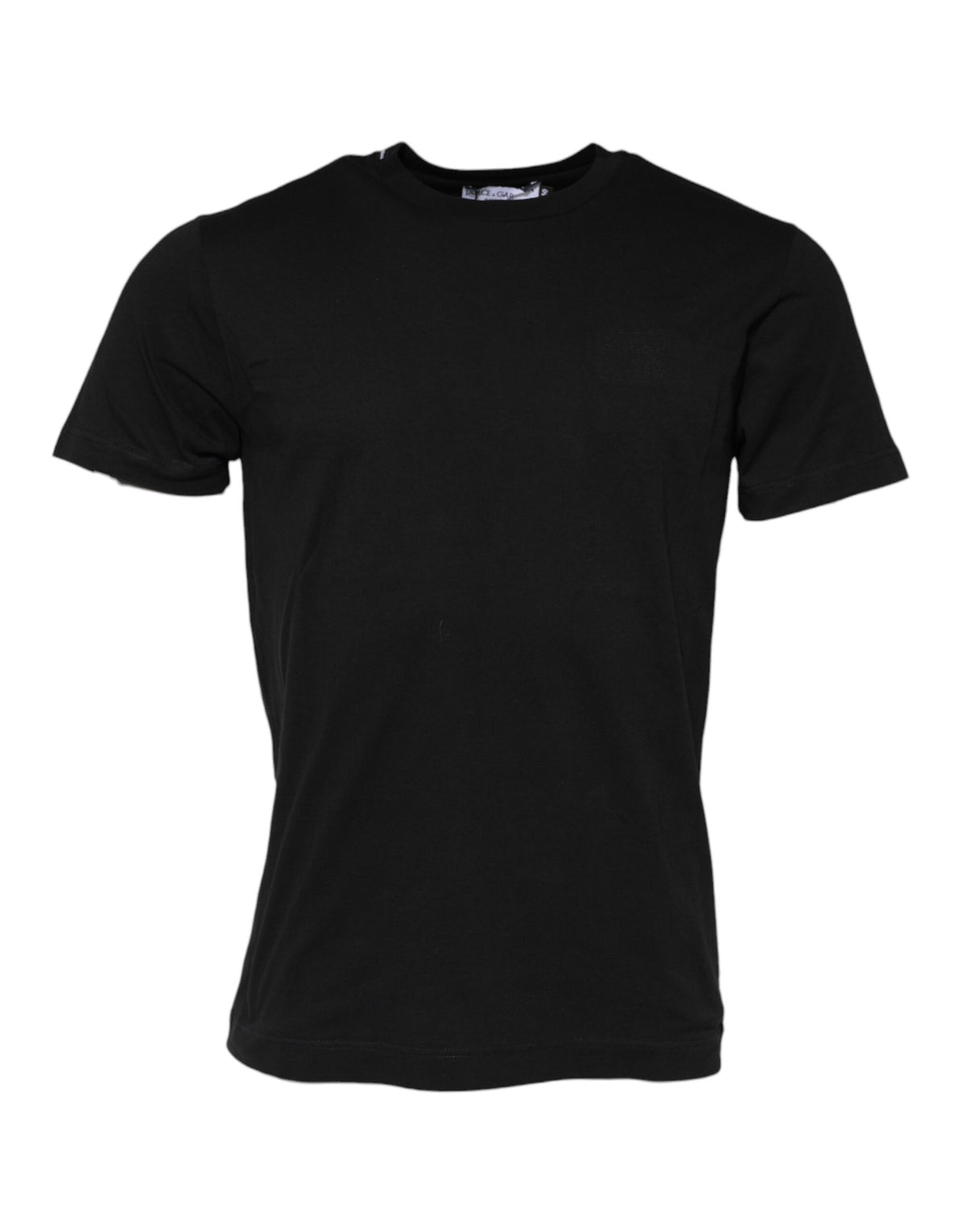T-shirt noir en coton à manches courtes et col rond de Dolce &amp; Gabbana