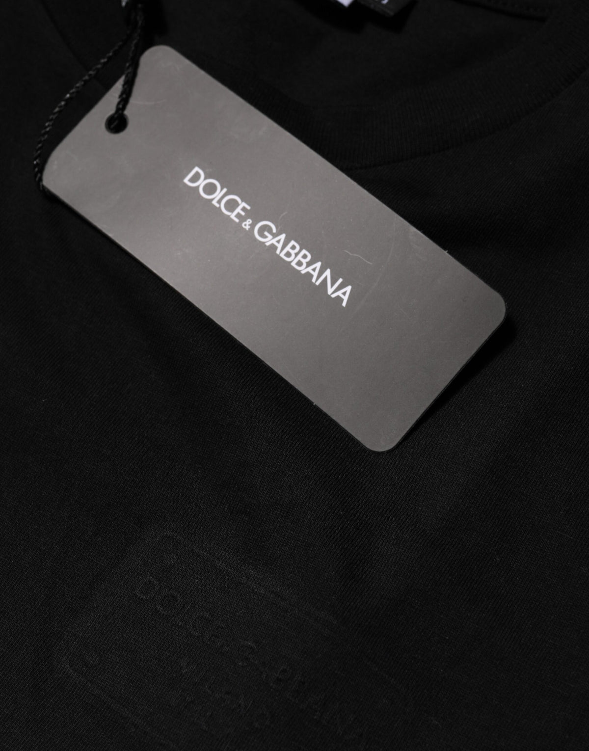 T-shirt noir en coton à manches courtes et col rond de Dolce &amp; Gabbana