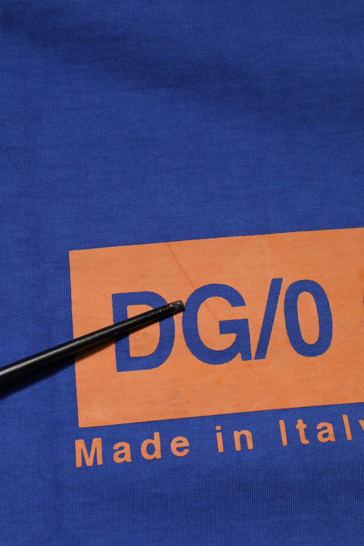 T-shirt en coton à col rond avec logo graphique bleu de Dolce &amp; Gabbana
