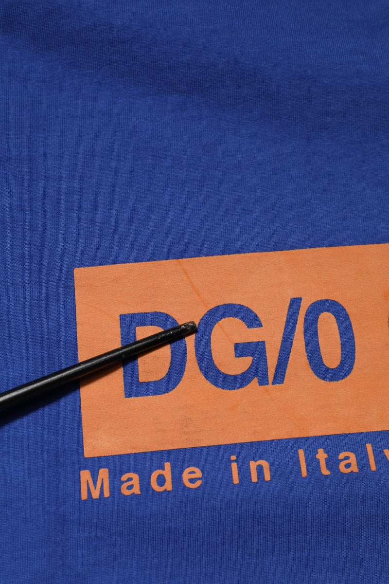 T-shirt en coton à col rond avec logo graphique bleu de Dolce &amp; Gabbana