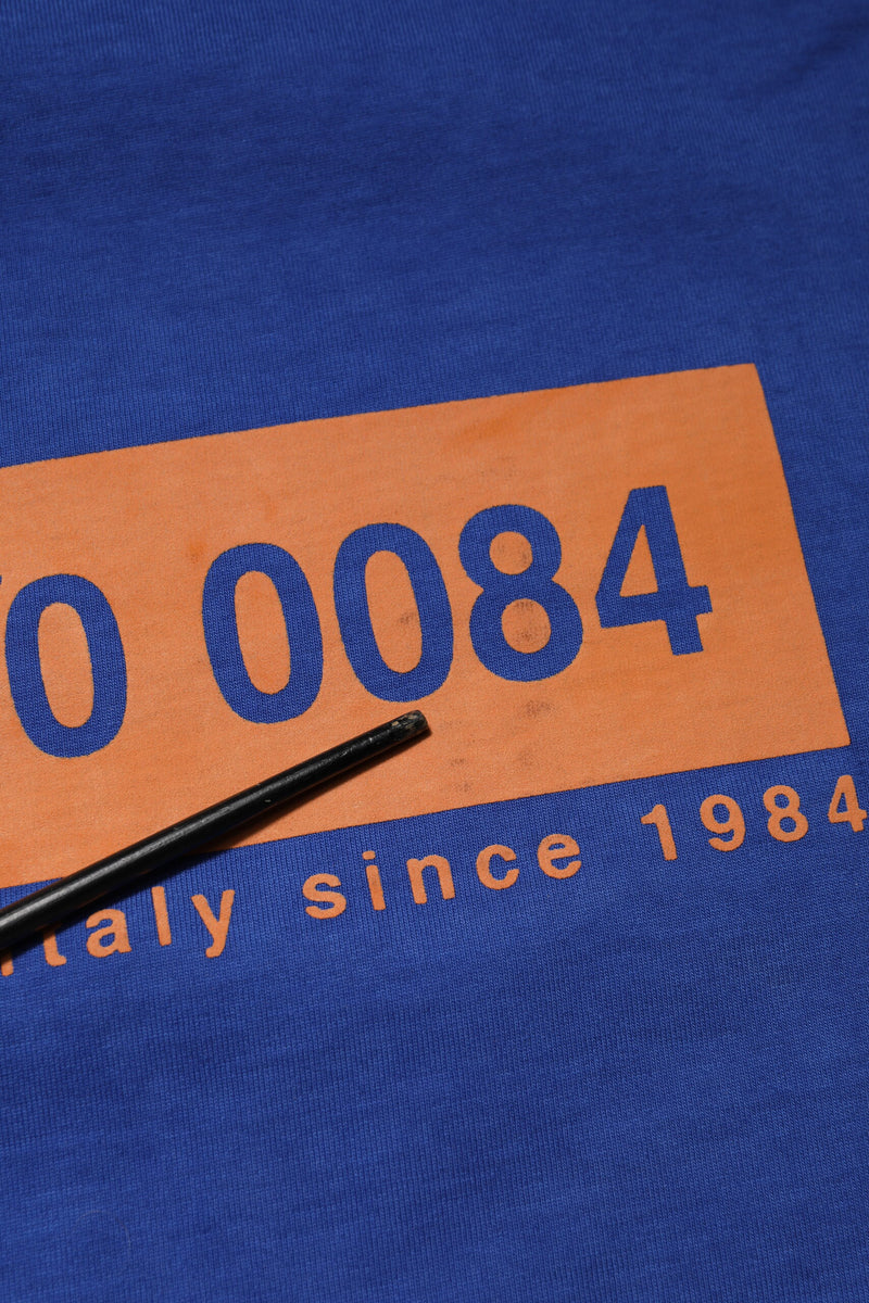 T-shirt en coton à col rond avec logo graphique bleu de Dolce &amp; Gabbana