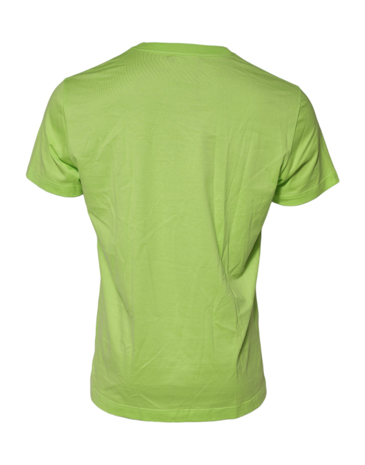 T-shirt en coton à col rond avec logo embossé vert de Dolce &amp; Gabbana
