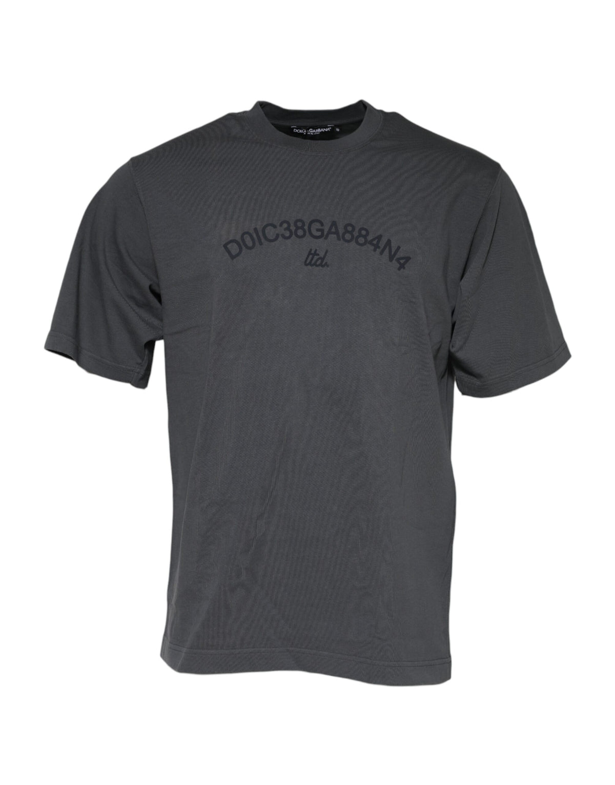 T-shirt en coton à col rond avec logo graphique gris de Dolce &amp; Gabbana