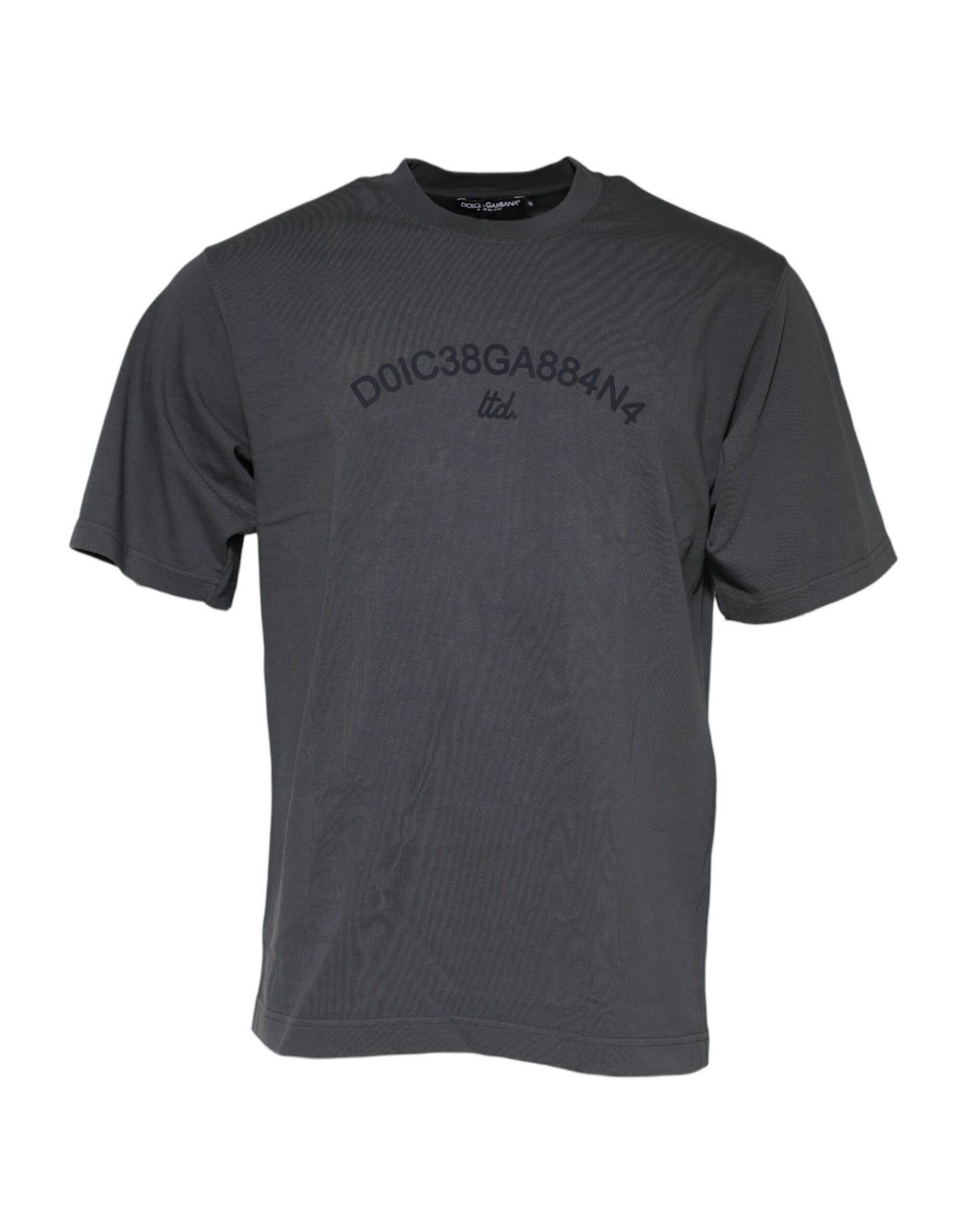T-shirt en coton à col rond avec logo graphique gris de Dolce &amp; Gabbana