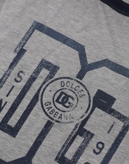 Dolce & Gabbana Gray DG Graphic Print Cotton Crewneck T-shirt