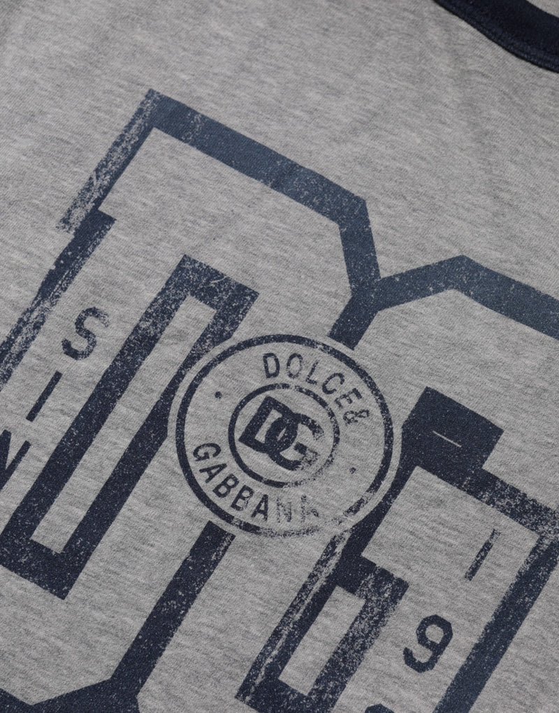 Dolce &amp; Gabbana Grijs DG Grafisch Bedrukt Katoenen T-shirt met Ronde Hals
