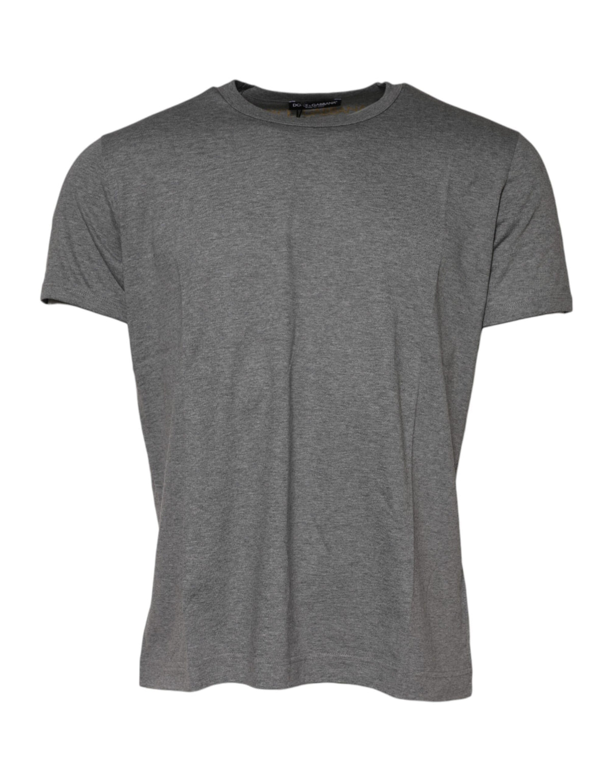 T-shirt gris en coton à manches courtes et col rond de Dolce &amp; Gabbana