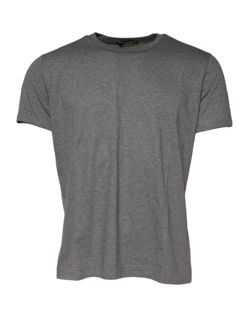 Dolce &amp; Gabbana grijs katoenen T-shirt met ronde hals en korte mouwen