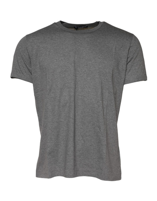 Dolce &amp; Gabbana grijs katoenen T-shirt met ronde hals en korte mouwen