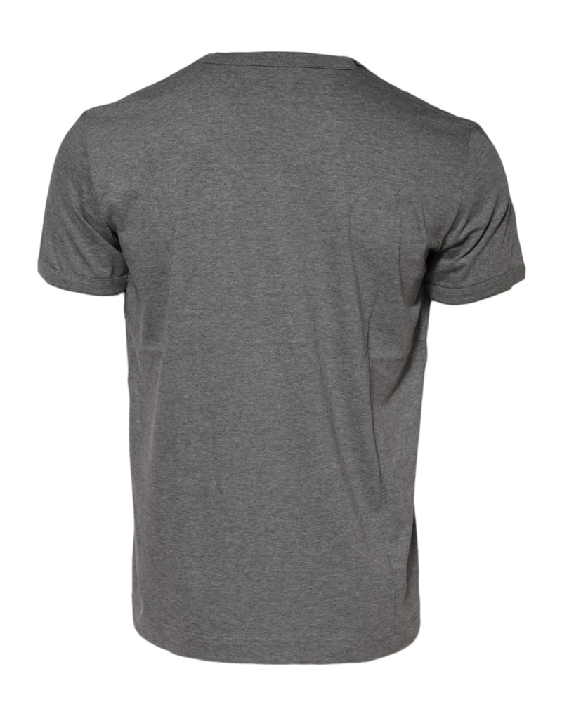 Dolce &amp; Gabbana grijs katoenen T-shirt met ronde hals en korte mouwen
