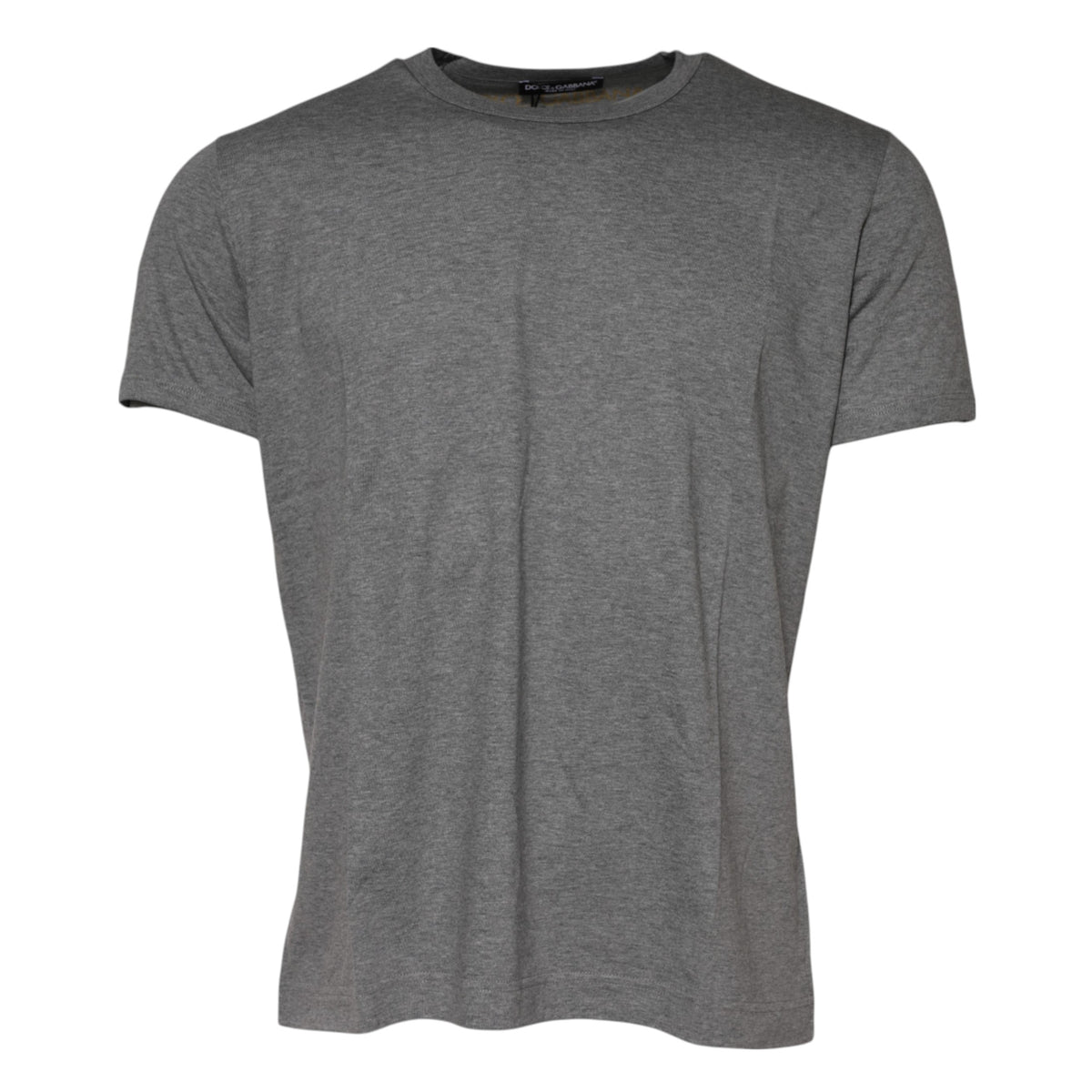 T-shirt gris en coton à manches courtes et col rond de Dolce &amp; Gabbana