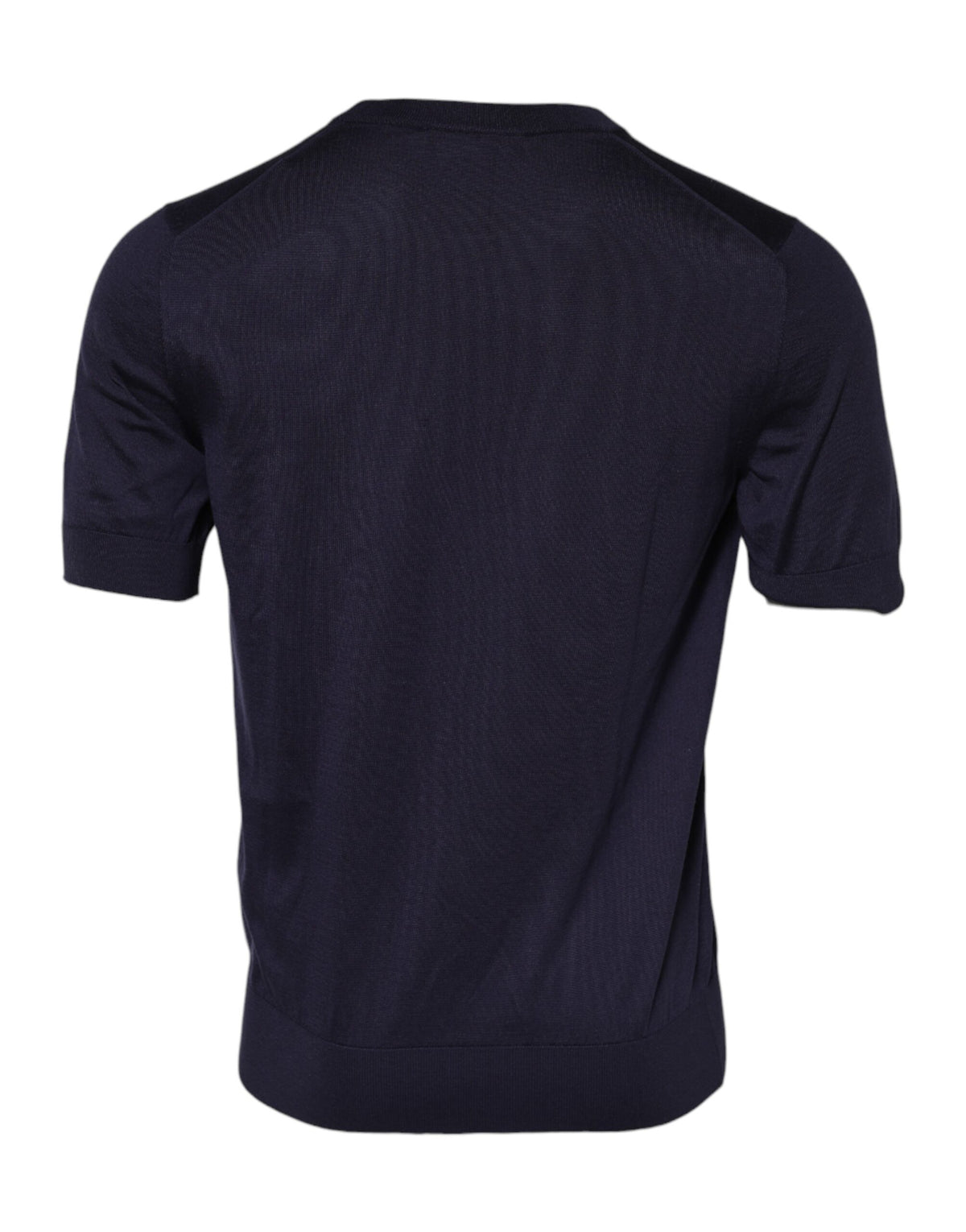 T-shirt à manches courtes en soie bleu foncé à col rond de Dolce &amp; Gabbana