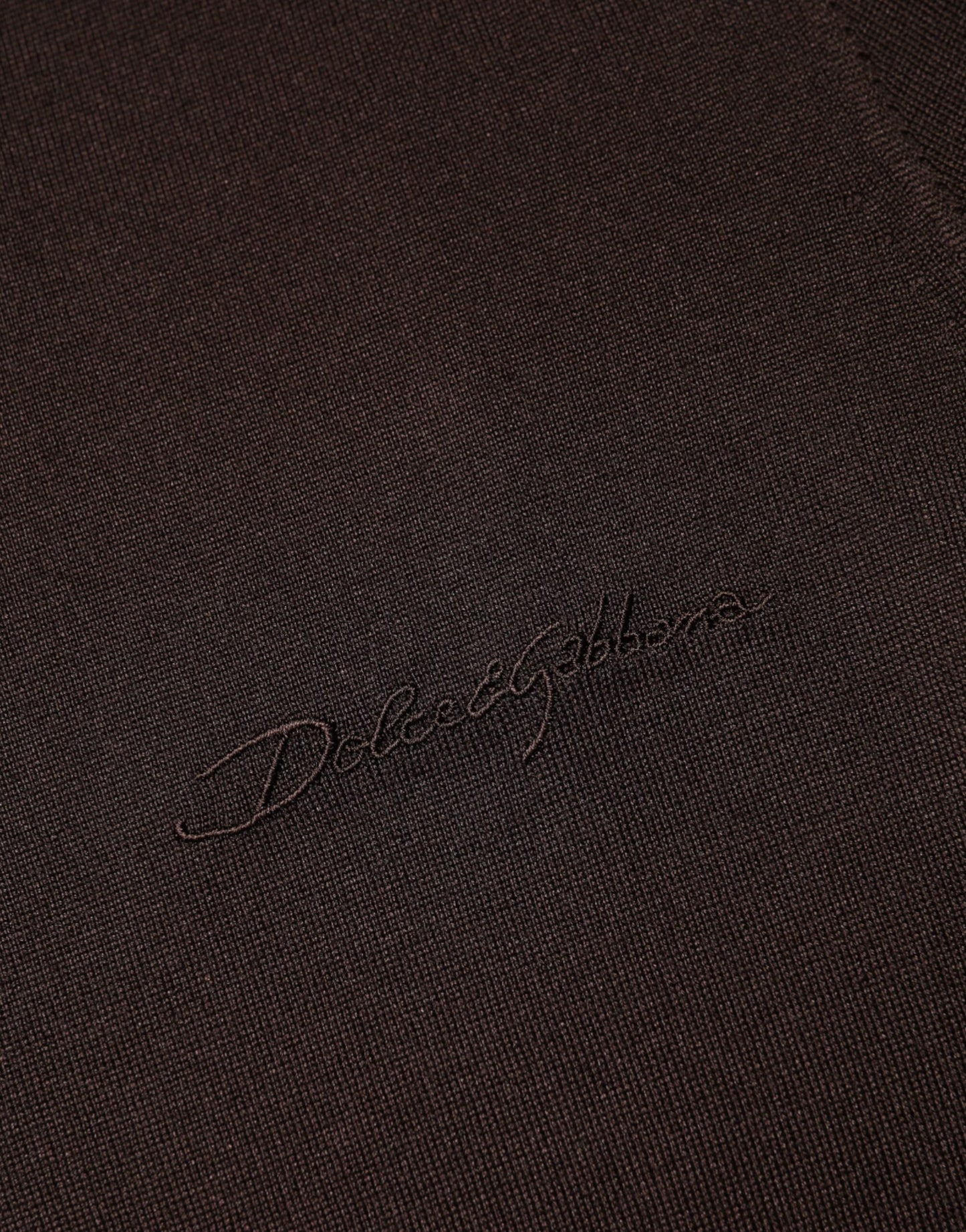 Dolce & Gabbana Brown Silk Crew Neck Short Sleeves T-shirt