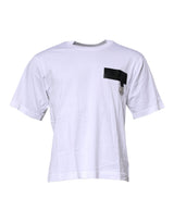 T-shirt à manches courtes à col rond blanc avec logo Dolce &amp; Gabbana