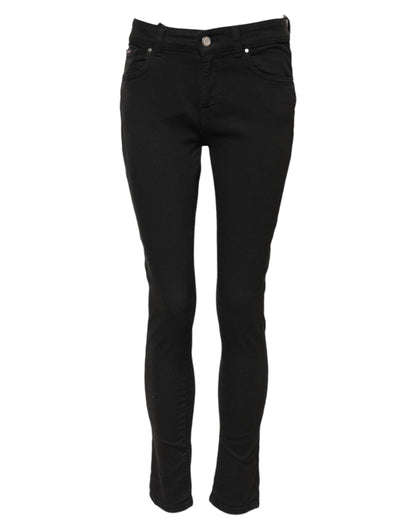 Dolce & Gabbana Black Cotton Skinny Mid Waist Denim Jeans