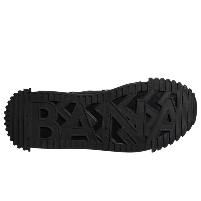 Dolce & Gabbana Black Logo Lace Up Low Top NS1 Sneakers