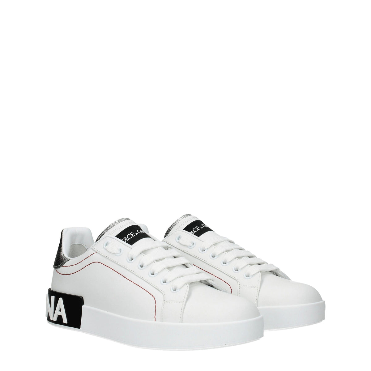 Dolce & Gabbana White Leather Low Top Sneakers for Women