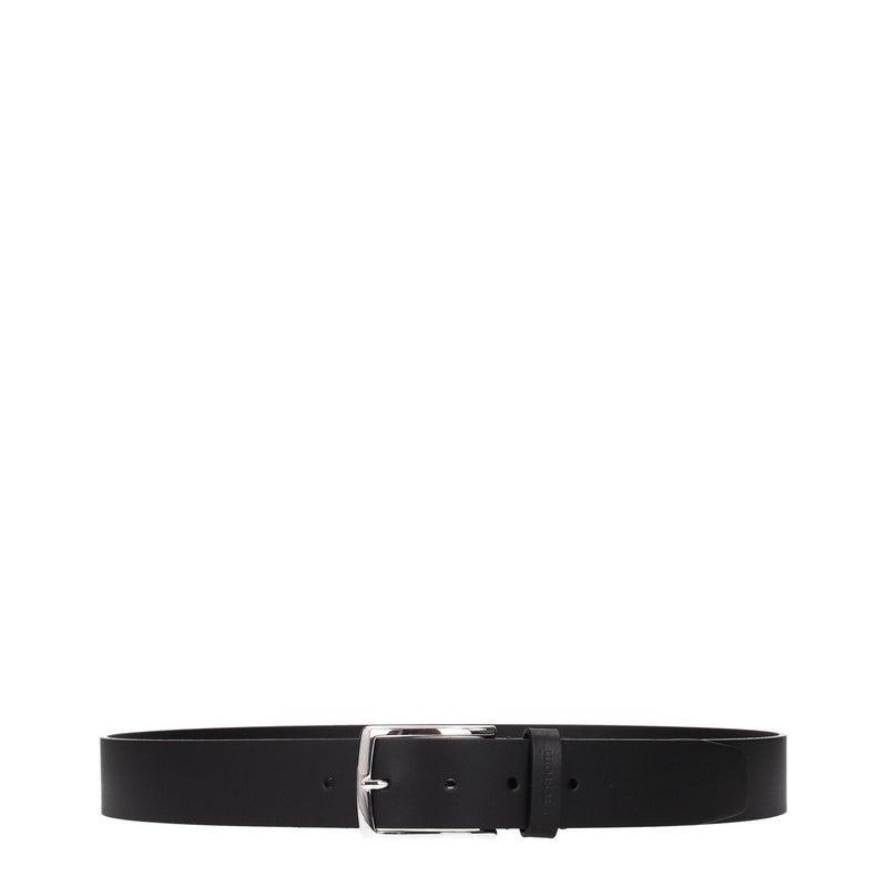 Ceinture en Cuir Noir Testoni - Modèle Régulier