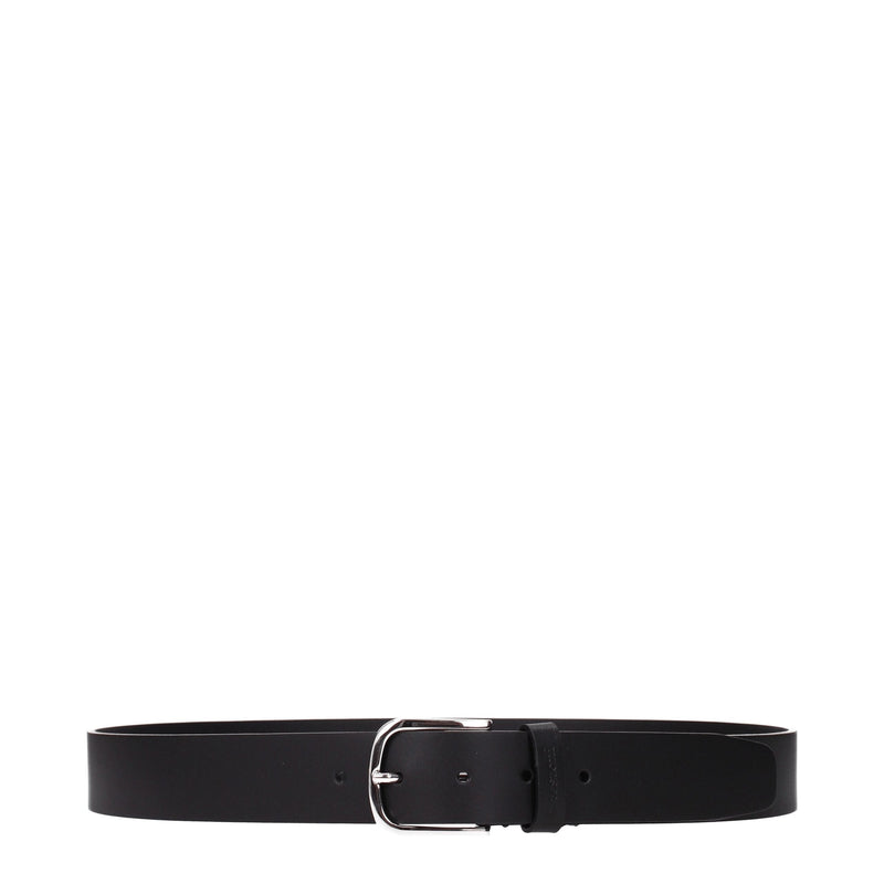 Testoni Ceinture en Cuir Noir - Ceinture Régulière