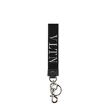 Valentino Garavani Porte-clés en Tissu Noir avec Logo