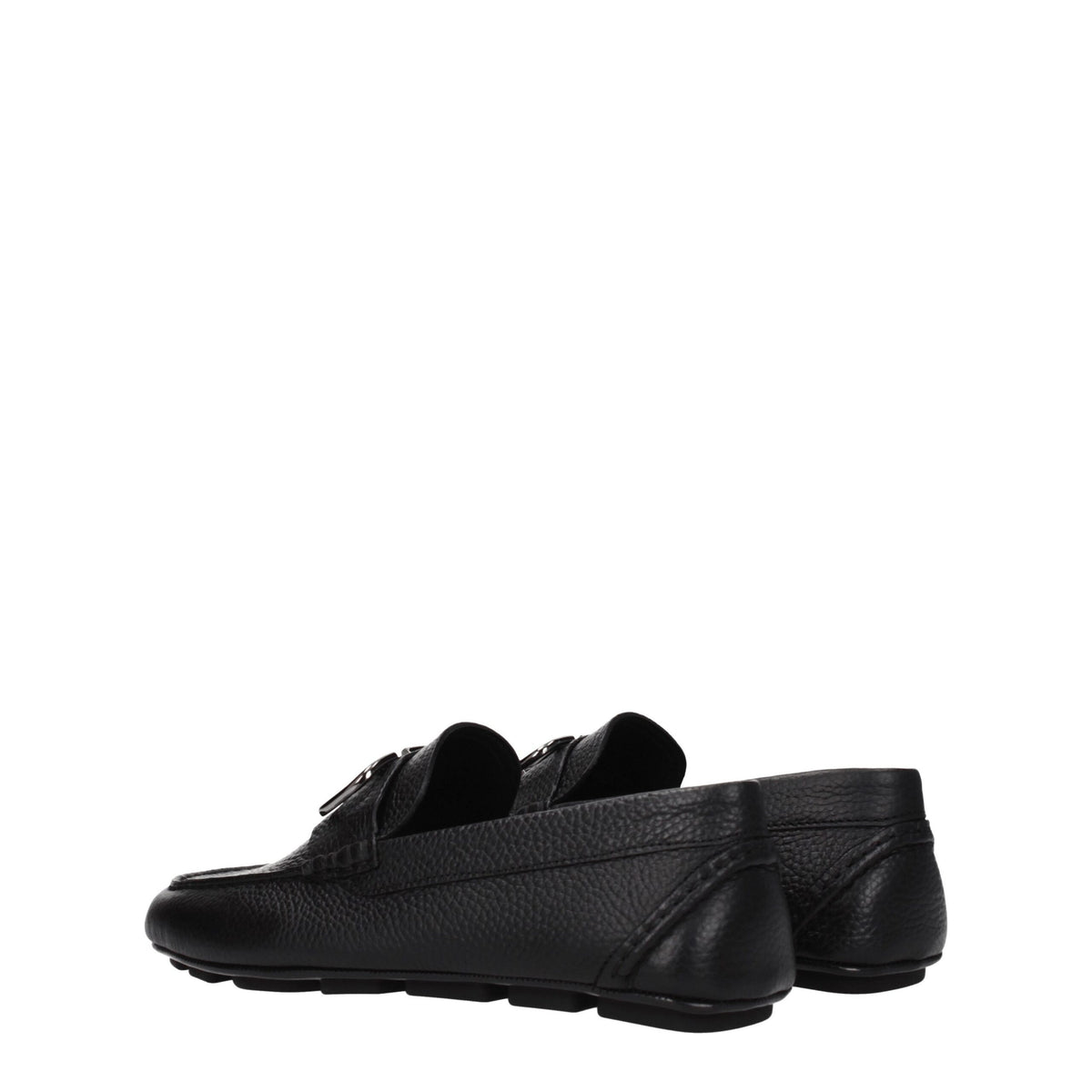 Valentino Garavani Black Leather Slip-On Loafers for Men