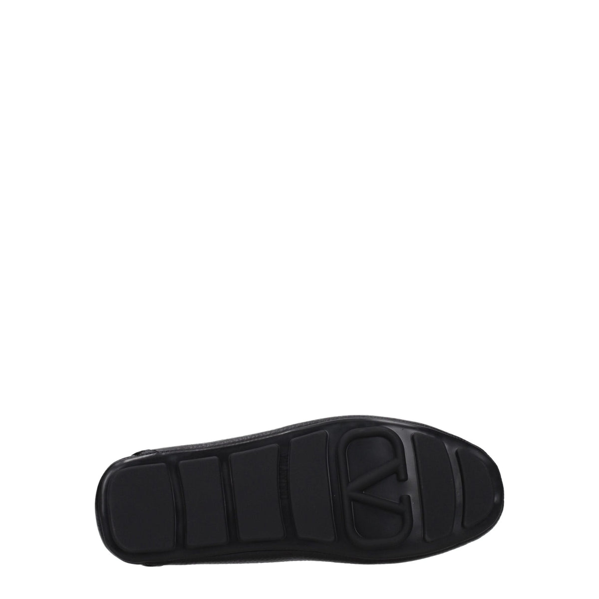Valentino Garavani Black Leather Slip-On Loafers for Men