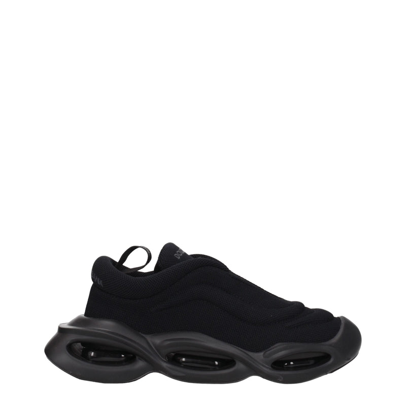 Dolce & Gabbana Black Fabric Chunky Sneakers - Élégance Sportive