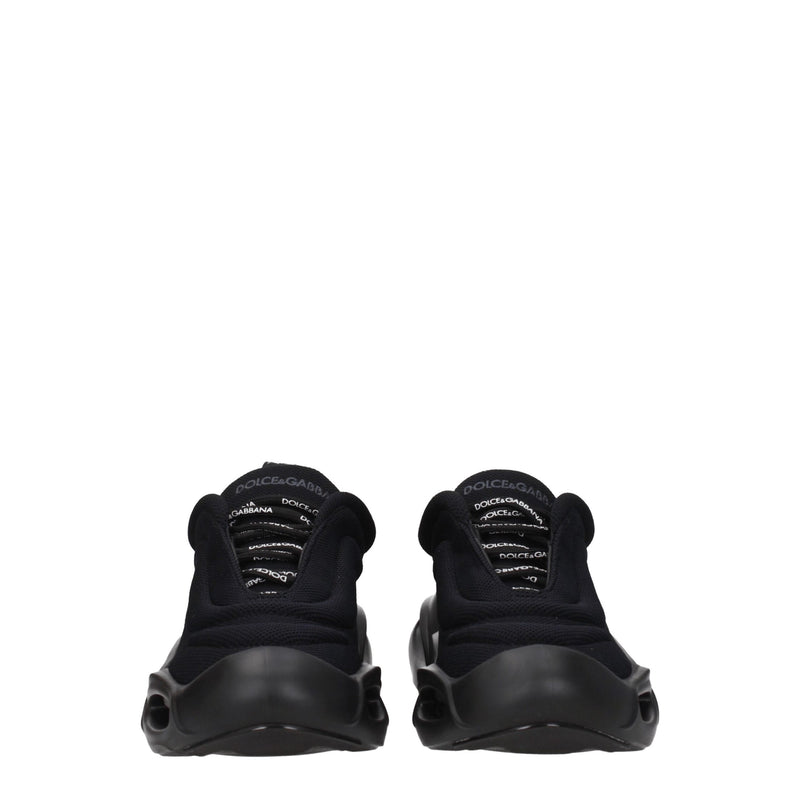 Dolce & Gabbana Black Fabric Chunky Sneakers - Élégance Sportive