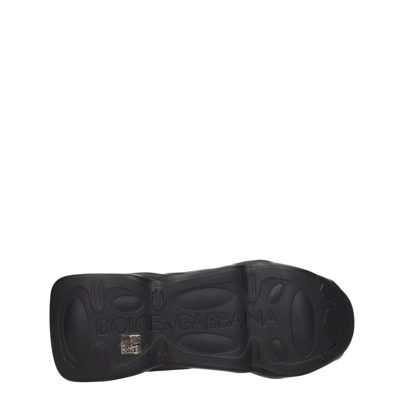 Dolce & Gabbana Black Fabric Chunky Sneakers - Élégance Sportive