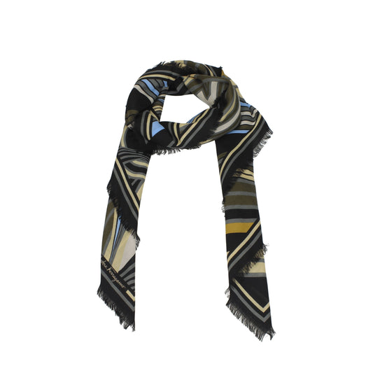 Foulards en laine noire Salvatore Ferragamo