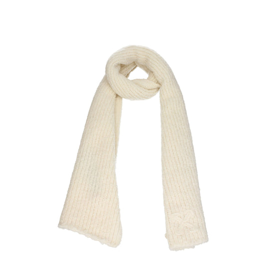 Écharpes en laine beige blanc cassé