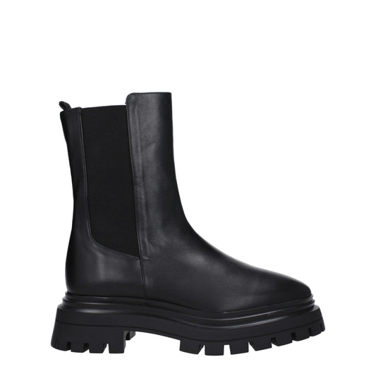 Stuart Weitzman zwarte leren enkellaarzen