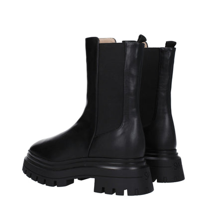 Stuart Weitzman zwarte leren enkellaarzen