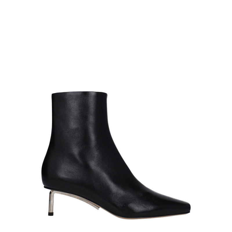 Off-White Black Leather Ankle Boots - Stylish & Comfortable