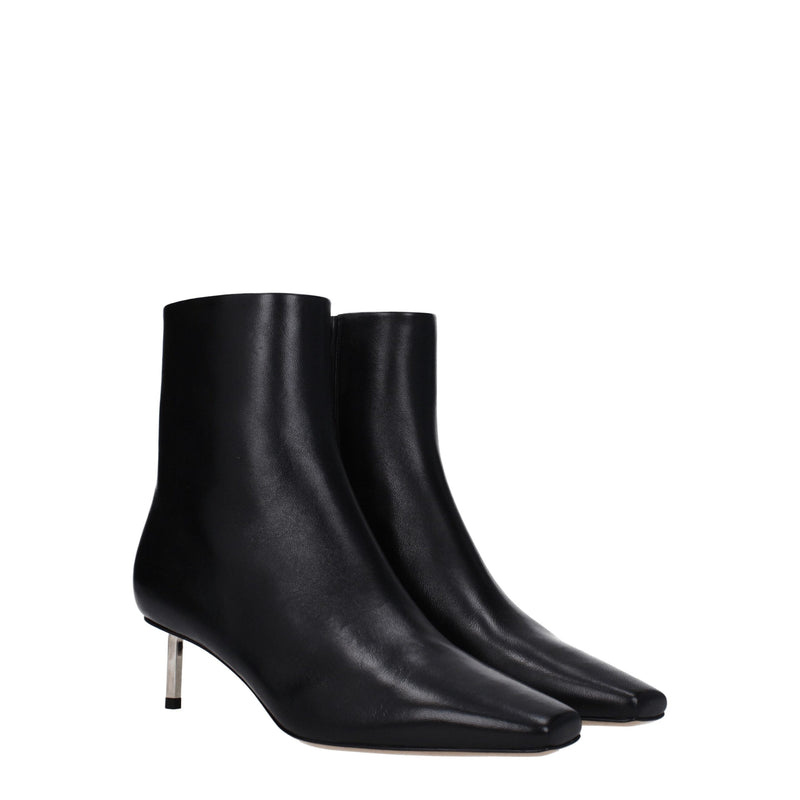 Off-White Black Leather Ankle Boots - Stylish & Comfortable